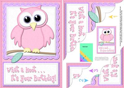 A5 What a Hoot Owl Birthday Scallop Corner Side Stacker