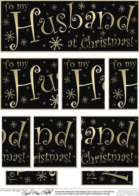 To My Husband Christmas Dl Side Stacker Topper