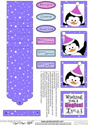 Christmas Penquin in Royal Colours