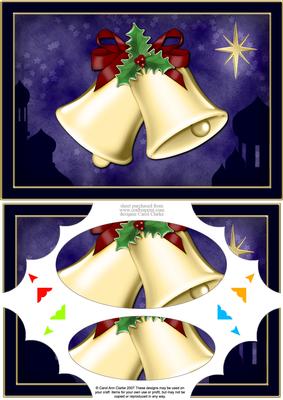 A5 Xmas Bells Scallop Corners and Pyramage