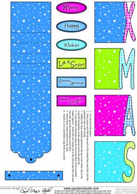 Xmas Word Waterfall Card in Joy Colours