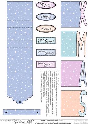 Xmas Word Waterfall Card in Icicle Colours