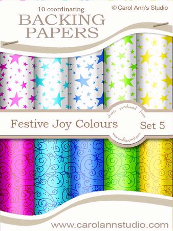 Festive Stars & Holly Swirls in Joy Colours