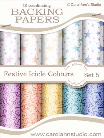 Festive Stars & Holly Swirls in Icicle Colours