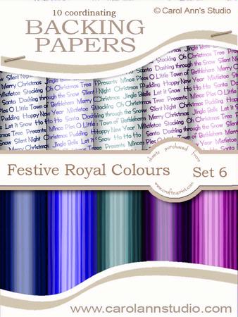 Festive Xmas Text & Stripes in Royal Colours