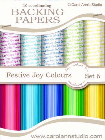 Festive Xmas Text & Stripes in Joy Colours