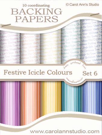 Festive Xmas Text & Stripes in Icicle Colours