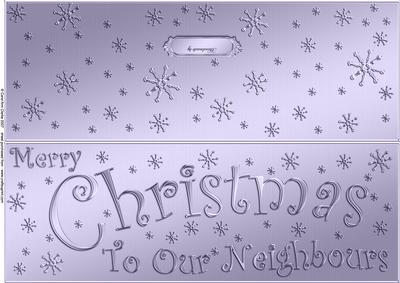 Large Dl Merry Christmas Neighbours Quick Cut and Fold Card