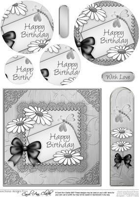 Daisies on Metallic Lace Quick Card with Circle Pyramage
