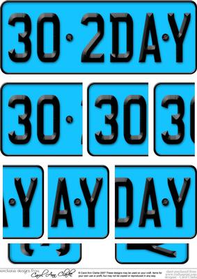 30th Birthday Fun Novelty Number Plate with Side Stacker Top