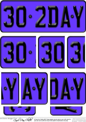 30th Birthday Fun Novelty Number Plate with Side Stacker