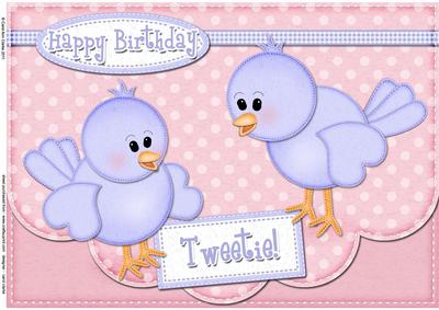A4 Little Birdie Felties Card Topper