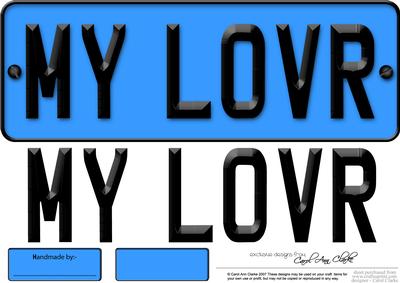 Large Dl My Lover Novelty Number Plate N 3D Decoupage