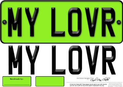 Large Dl My Lover Novelty Number Plate N 3D Decoupage
