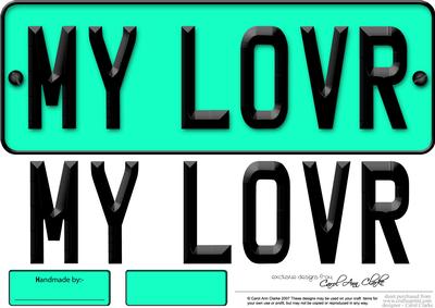 Large Dl My Lover Novelty Number Plate N 3D Decoupage