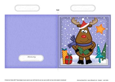 Xmas Rudolph Quick Cut and Fold Card
