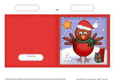 Xmas Robin Quick Cut and Fold Card