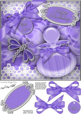 8x8 Perfume Lace N Dragonfly 3D Decoupage