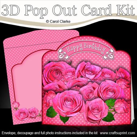 3D Beautiful Roses Pop Out Card Kit