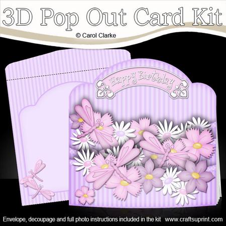 3D Dragonflies and Flowers Pop Out Card Kit