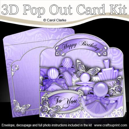 3D Perfume and Butterflies Pop Out Card Kit