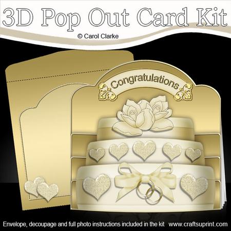 3D Wedding Cake Pop Out Card Kit