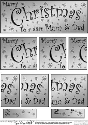 Mum and Dad Christmas Dl Side Stacker Topper