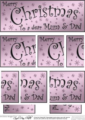 Mum and Dad Christmas Dl Side Stacker Topper