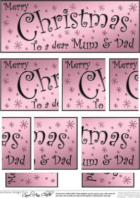 Mum and Dad Christmas Dl Side Stacker Topper