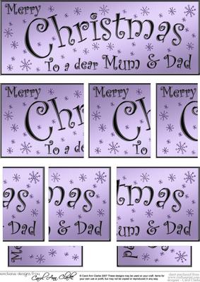 Mum and Dad Christmas Dl Side Stacker Topper