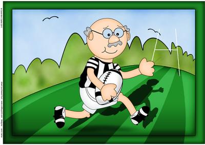 A4 Bert Loves Rugby Card Topper