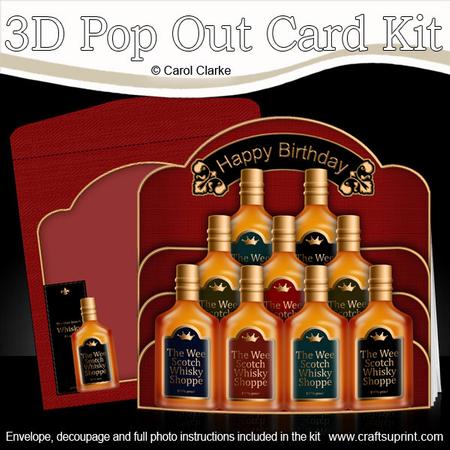 3D Whisky Pop Out Card Kit