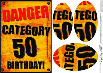 A5 Fun Novelty 50th Birthday Oval Pyramage Topper