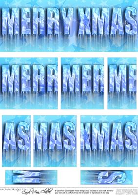 Merry Xmas Icy Dl Side Stacker Topper
