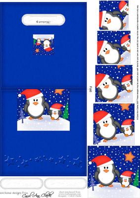 Cute Christmas Penguin Felties No-Hole Over the Edge & spiral pyramid