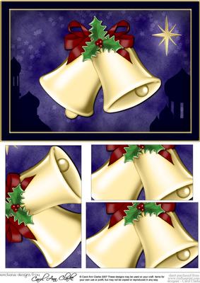 A5 Xmas Bells Pyramage Topper