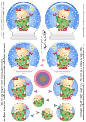 3D Xmas Rosie's Tree Snow Globe Shaped Tree Decoration