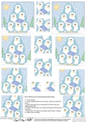 Penguin Tree Felties - Twisted Pyramage Sheet