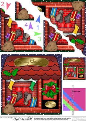 Santa Got Stuck Shop Scallop Corner Side Stacker Topper