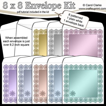 Xmas Metallic Snowflakes 8 x 8 Envelope Kit