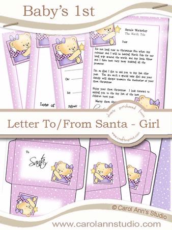 Baby Girl's 1st Letter from Santa Kit