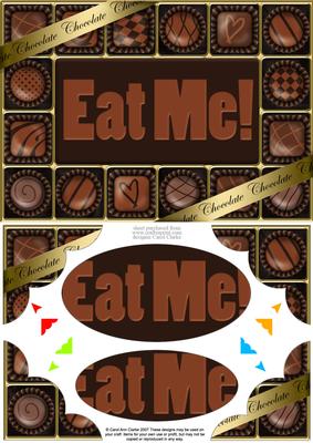 A5 Eat Me Chocolate Greetings Scallop Corners N Pyramage