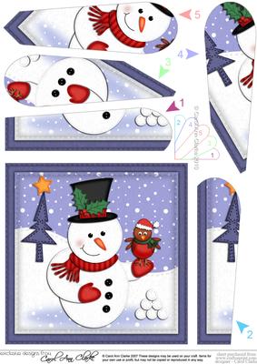 Xmas Snowman Fan Pyramage Topper