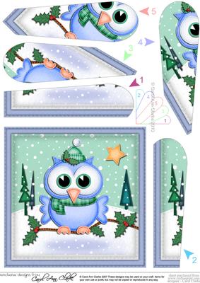 Xmas Little Hoot Fan Pyramage Topper
