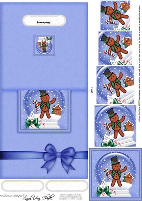 Xmas Gingerbreadman Snowglobe No-hole Over the Edge