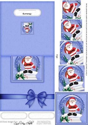 Xmas Santa Snowglobe No-hole Over the Edge