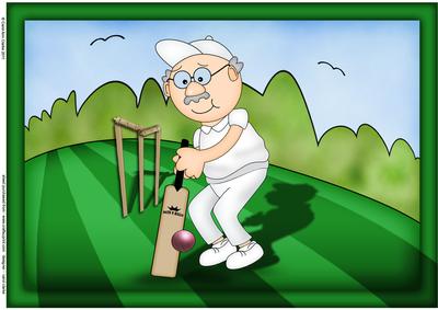 A4 Bert Loves Cricket Card Topper
