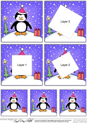 Cute Xmas Penguin Twisted Tunnel Topper