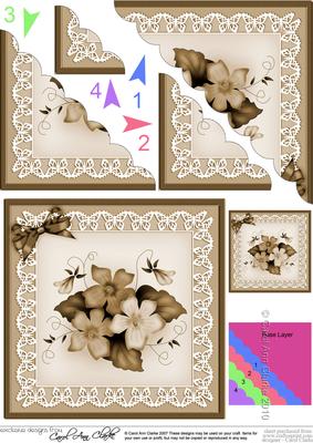 Pretty Viola Scallop Corner Side Stacker Topper