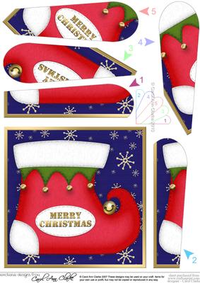 Christmas Stocking Fan Pyramage Topper